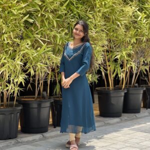 ALINE NECK AARI WORK KURTIS-1012