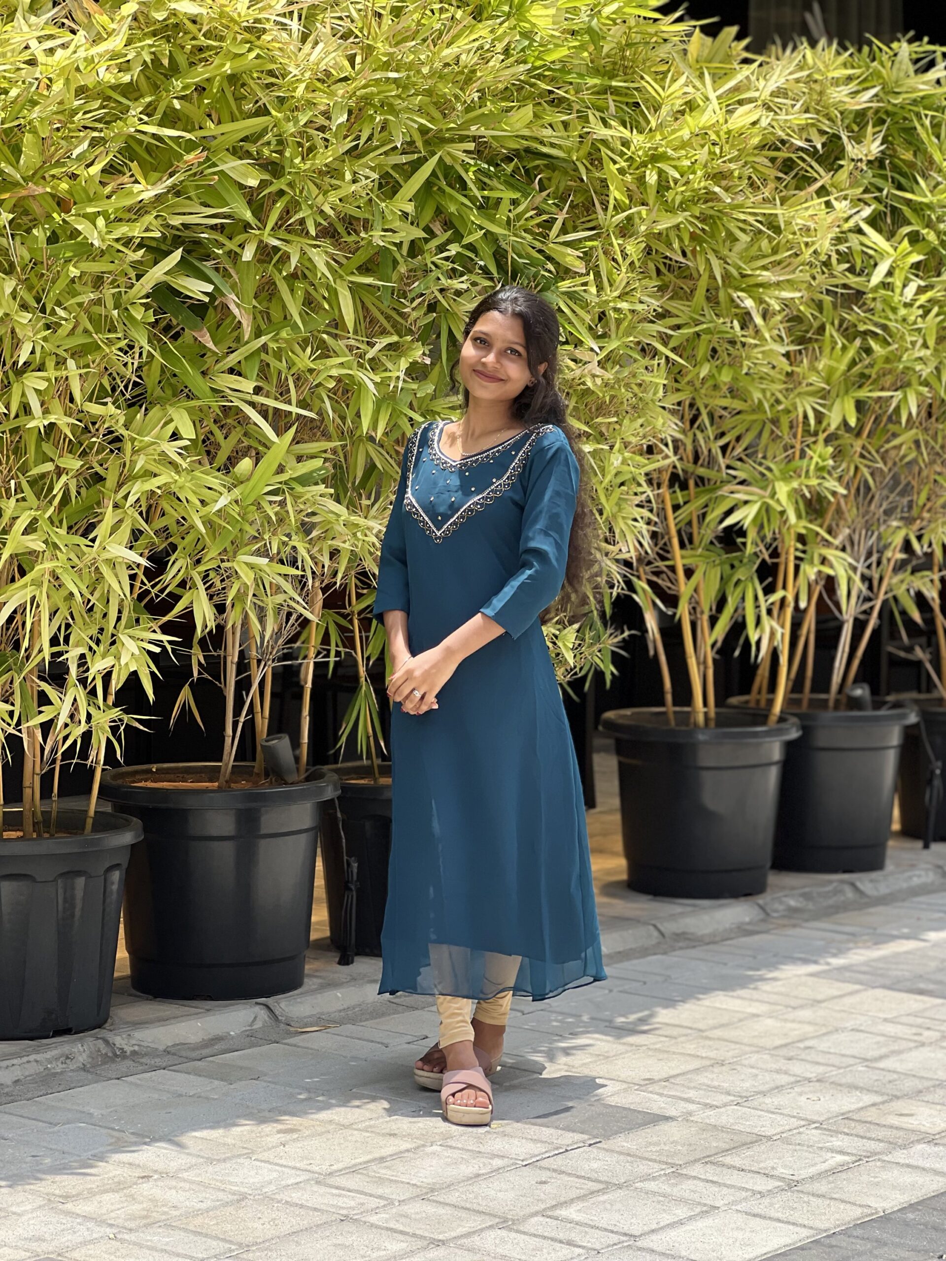 ALINE NECK AARI WORK KURTIS-1012