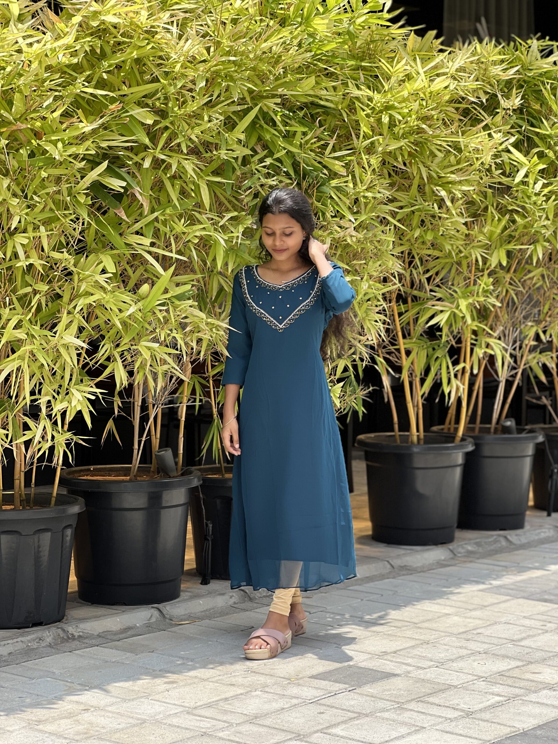 ALINE NECK AARI WORK KURTIS-1012 - Image 2