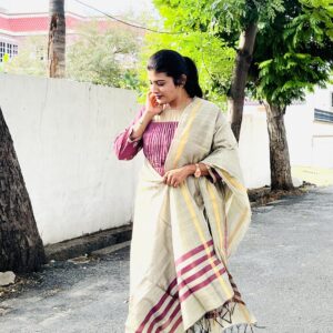 ALINE RAW SILK CHUDITHAR SET-1016