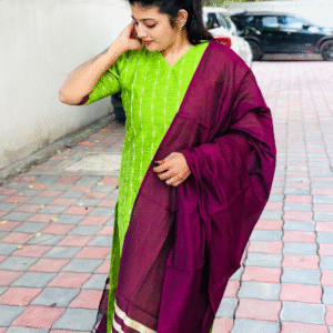 RAW SILK CHUDITHAR SET-1025