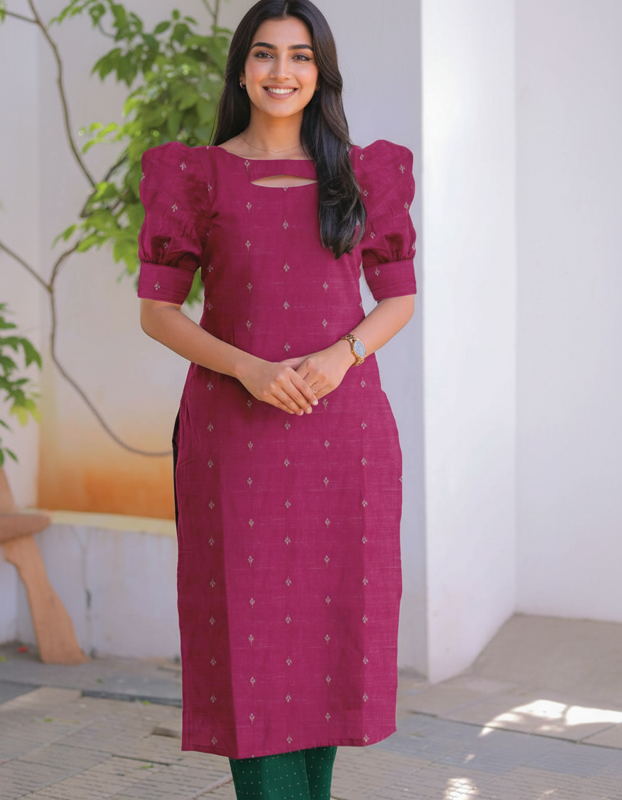 RAW SILK KURTI TOP -1033