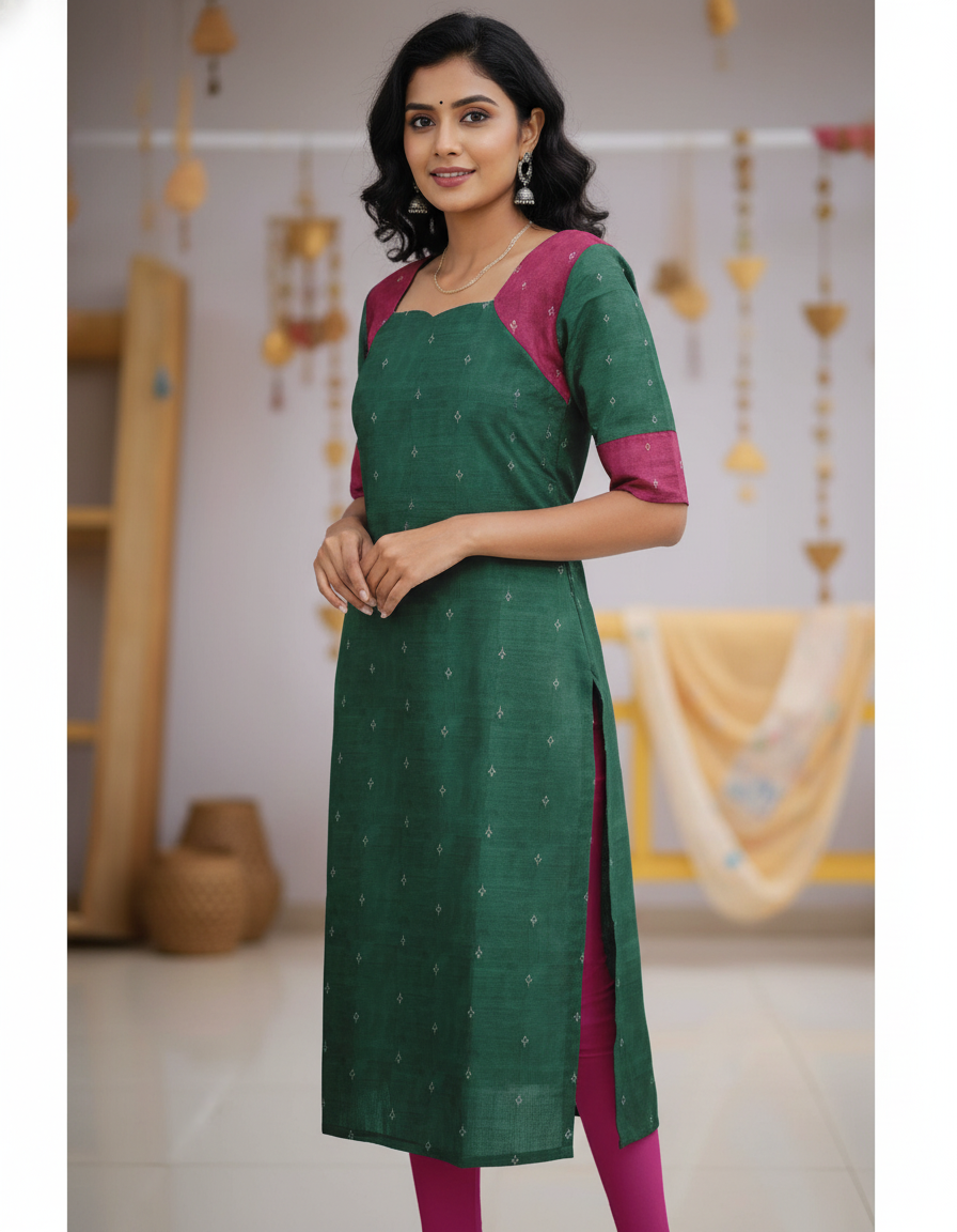 RAW SILK KURTI TOP-1036 - Image 2