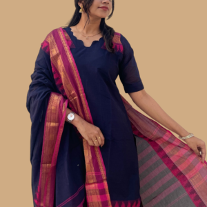 HANDLOOM COTTON TOP & DUPPATTA-1046